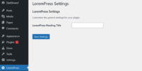Creating Custom Settings Page