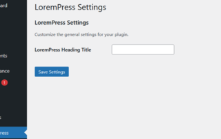 Creating Custom Settings Page
