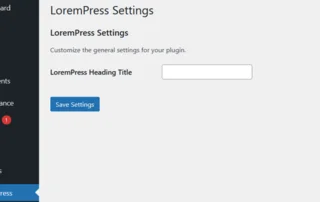 Creating Custom Settings Page
